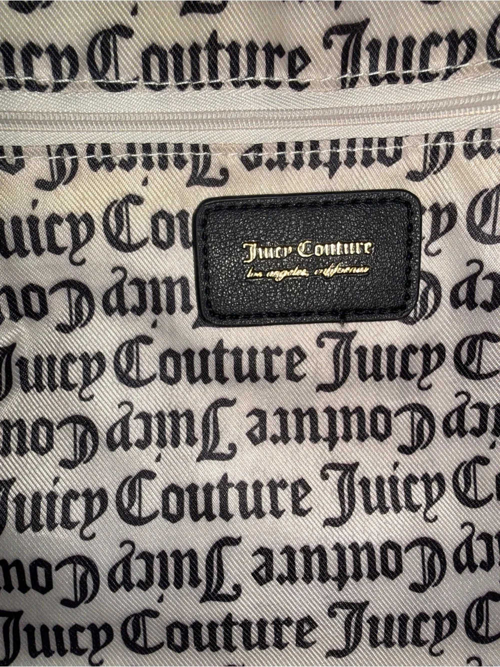 Juicy Couture Black Logo Dome Satchel with Matching Wallet